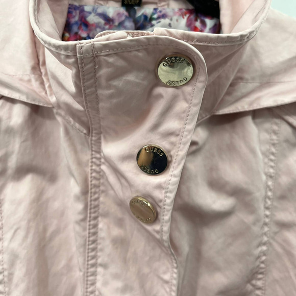 GUESS Women's Adjustable Long Sleeve Anorak Jacket Pastel Pink SIZE SMALL - Picture 5 of 8